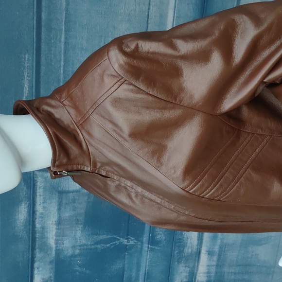 Kenneth Cole Reaction Ladies Luxury Leather Jacket - Picture 7 of 17